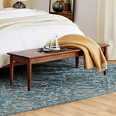 ONIJA Furniture Solid sheesham Wood Bedroom Bench, Slatted Top Design, Walnut Finish, (100 * 40 * 40 cm)